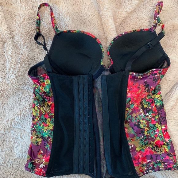 Floral Color Splash Bustier corset top - Picture 2 of 3